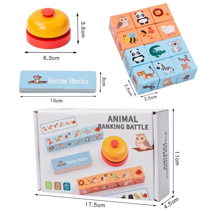 Jeu éducatif en bois pour enfants : Apprentissage des mots anglais, jeu de mémoire et de reconnaissa