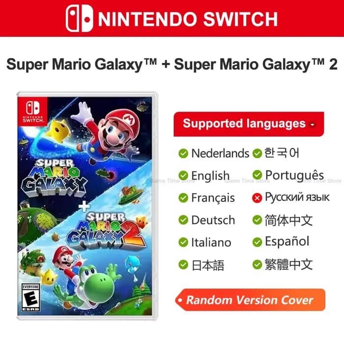 Super Mario Galaxy + Super Mario Galaxy2 Nintendo Switch offres de jeux 100% carte de jeu physique o