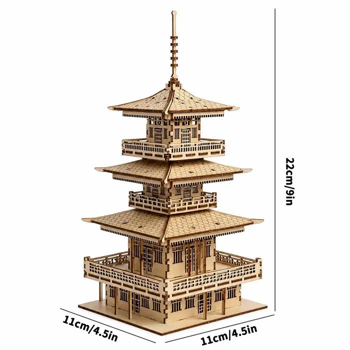 Puzzle en bois 3D _ Gazebo vintage _ Modèle DIY pour adultes _ Décoration d'intérieur exquise _ Arti