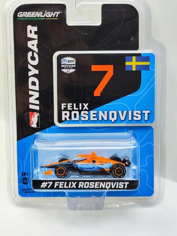 GreenLight 1:64 2022 # 7 Felix Rosenquist Arrow McLaren SP Modèle de voiture en alliage moulé sous p