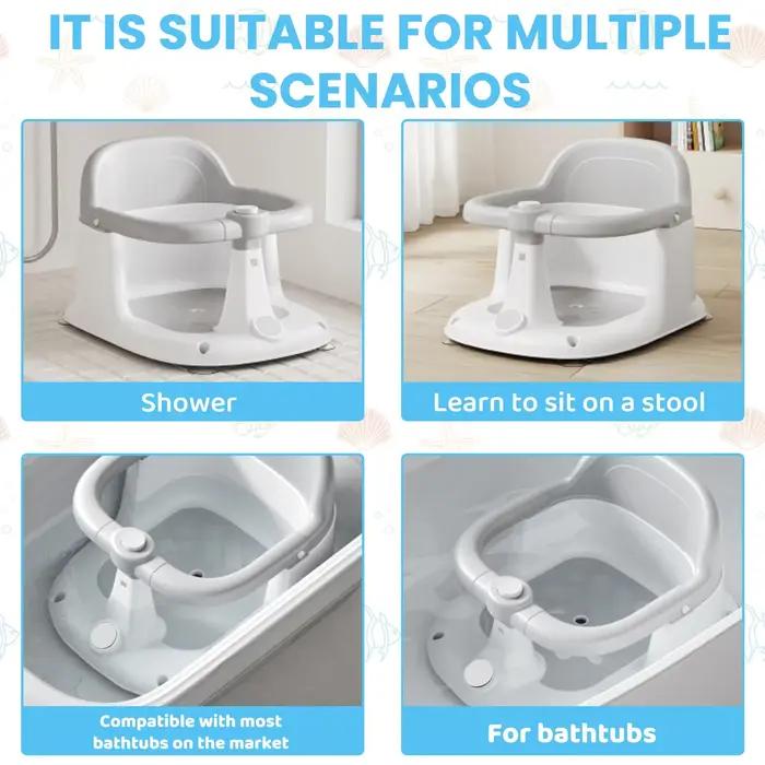 Siège de bain pour bébé de 6 mois et plus, siège de bain assis, chaise de baignoire antidérapante po