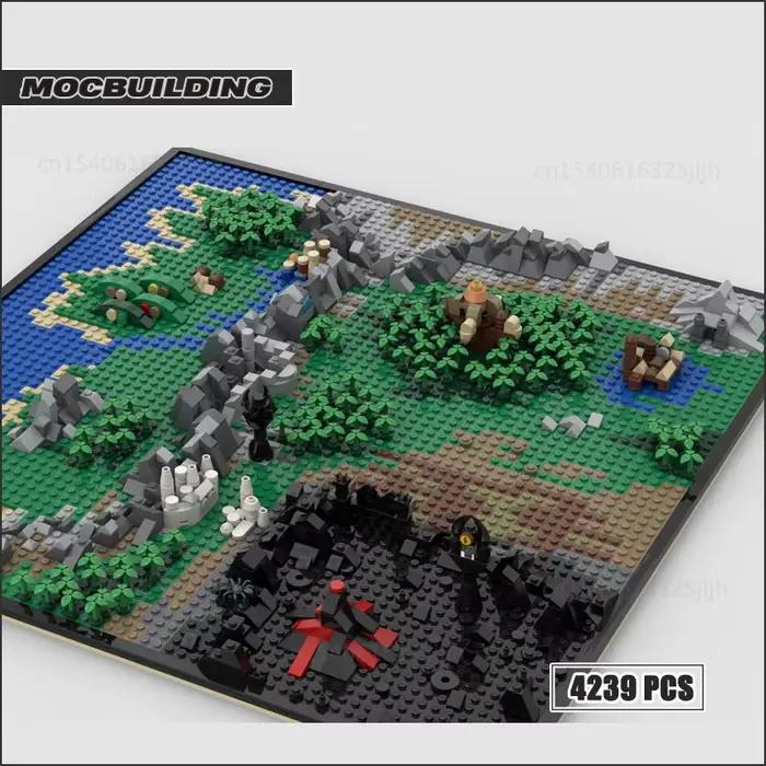 UCS – carte Miniature de la terre du milieu, blocs de construction MOC, jouets d'assemblage créatifs