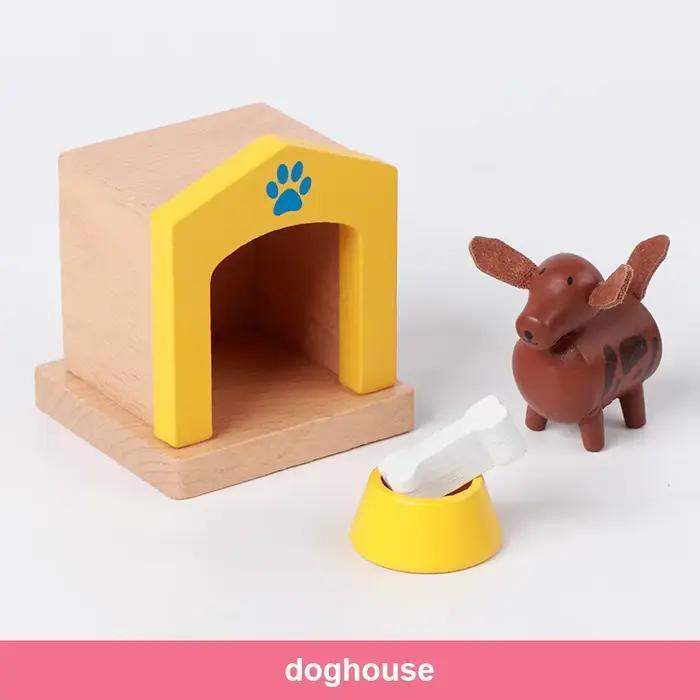 Mini ensembles de meubles en bois, maison pour enfants, jouet de jeu, chambre à coucher, salon, cuis