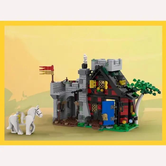 Blocs de construction MOC château médiéval modèle modulaire blocs de construction blocs de construct