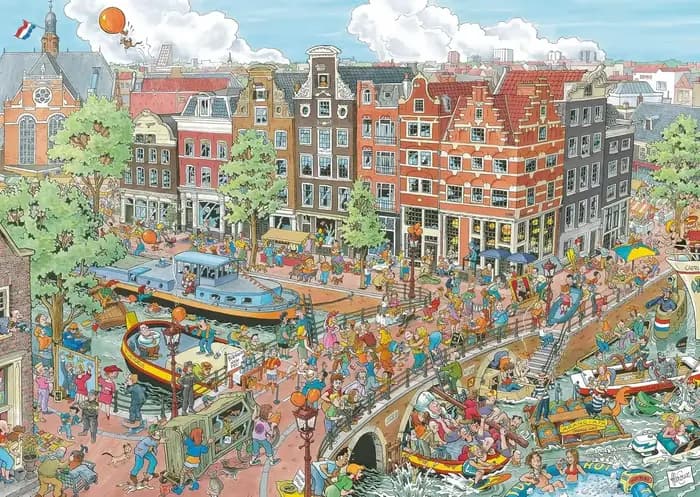 Puzzles Amsterdam 1000/500/300 pièces – Jeu stimulant pour toute la famille, idéal pour salle de jeu