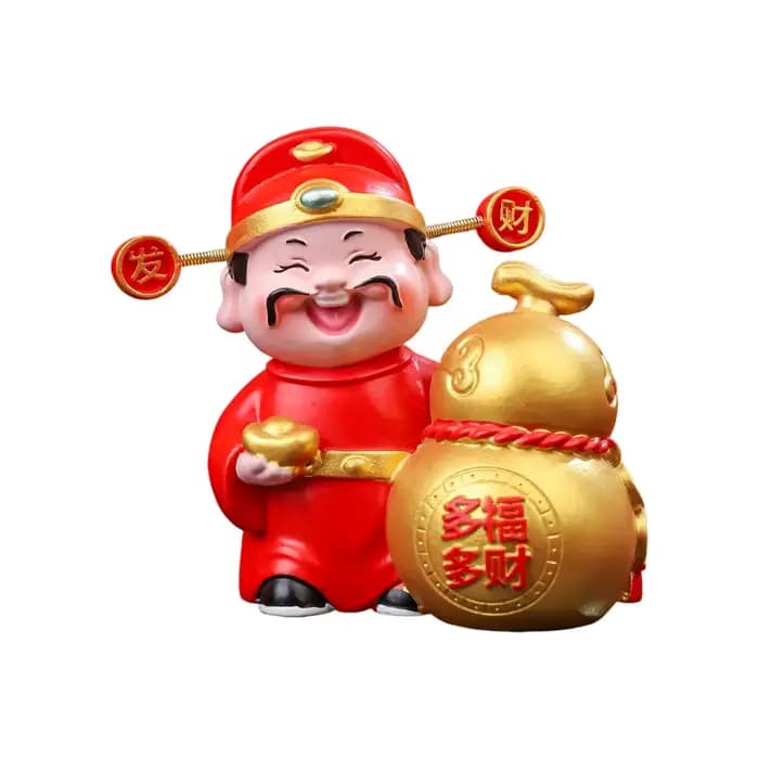 Statue en résine de mascotte de dieu de la richesse, année du cheval 2026, figurines de dieu chinois