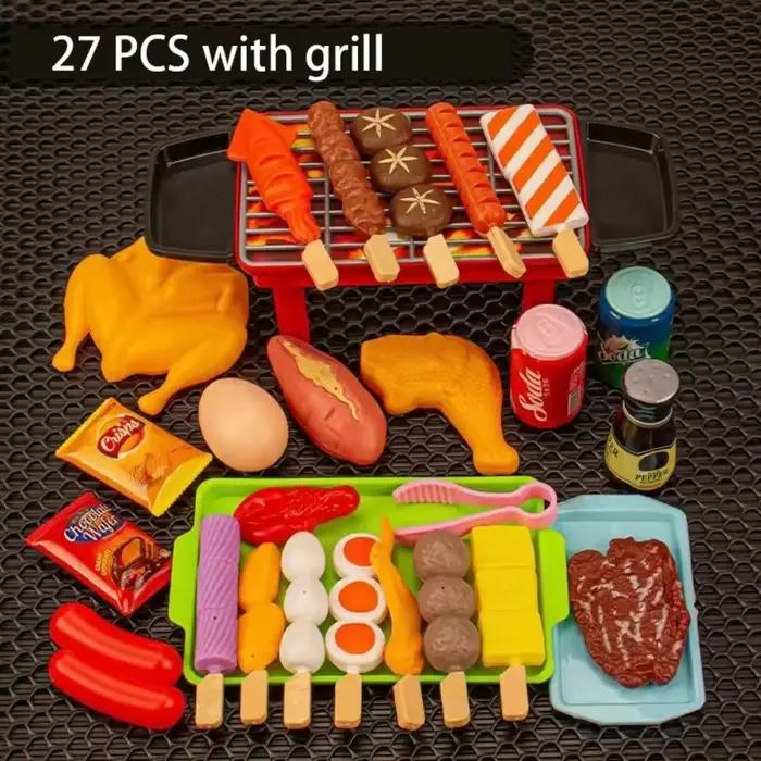 Jeu de simulation de barbecue BHQ pour enfants, jouets de cuisine pour enfants, ustensiles de cuisin