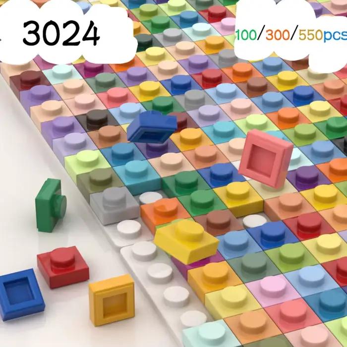 100/300/550 pièces de briques de construction fines 1x1 compatibles avec 3024 pour peinture pixel DI