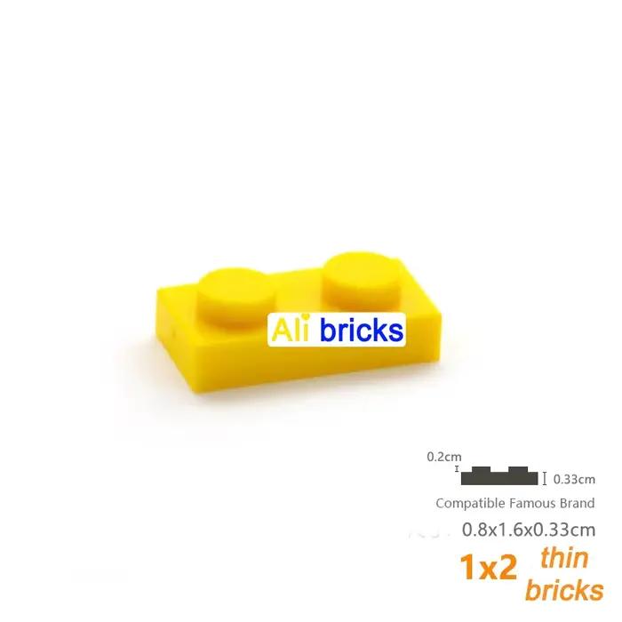 Blocs de construction pour enfants, 50 pièces, figurines fines, briques 1x2 points, 12 couleurs, tai