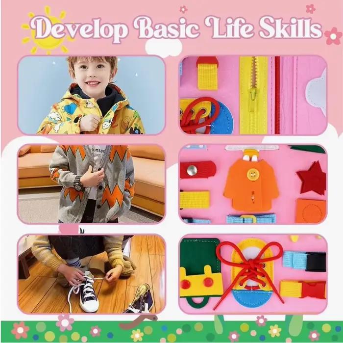 Planche occupée Montessori pour tout-petits, jouets sensoriels pour autisme, activité éducative, mot