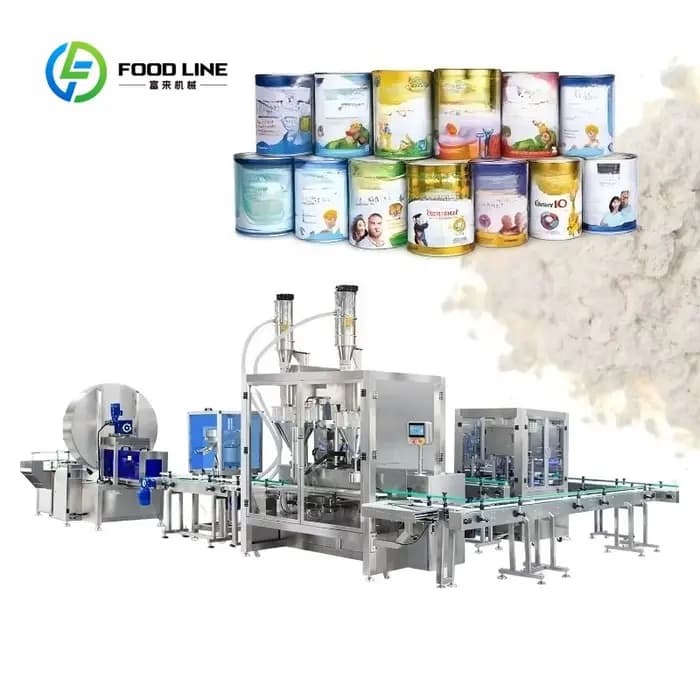 Ligne de production de remplissage de poudre entièrement automatique à grande vitesse pour poudres p