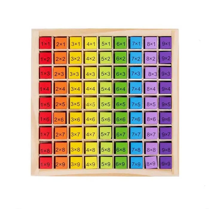 Jouets éducatifs Montessori pour enfants, jeu de société de Multiplication en bois pour Table de Mul
