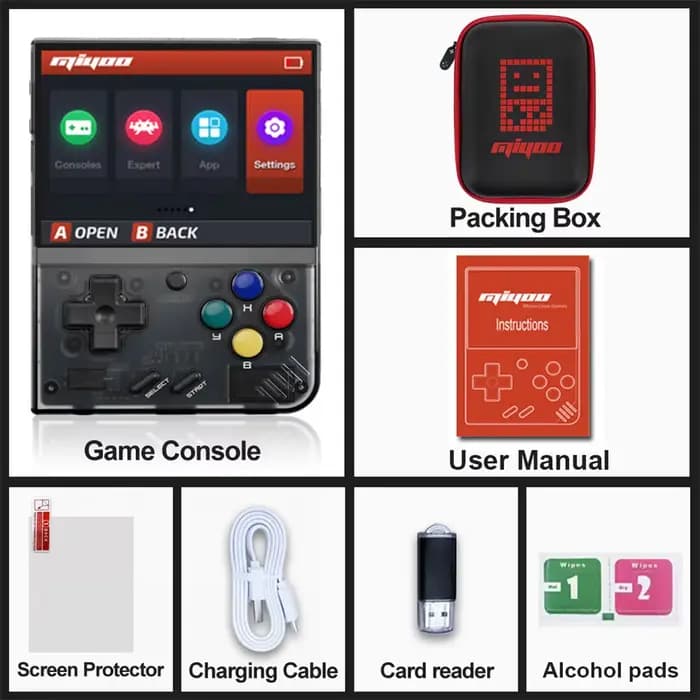MIYOO Mini Plus rétro Console de jeu Portable 3.5 ''IPS écran Mini + classique Portable poche jeux v