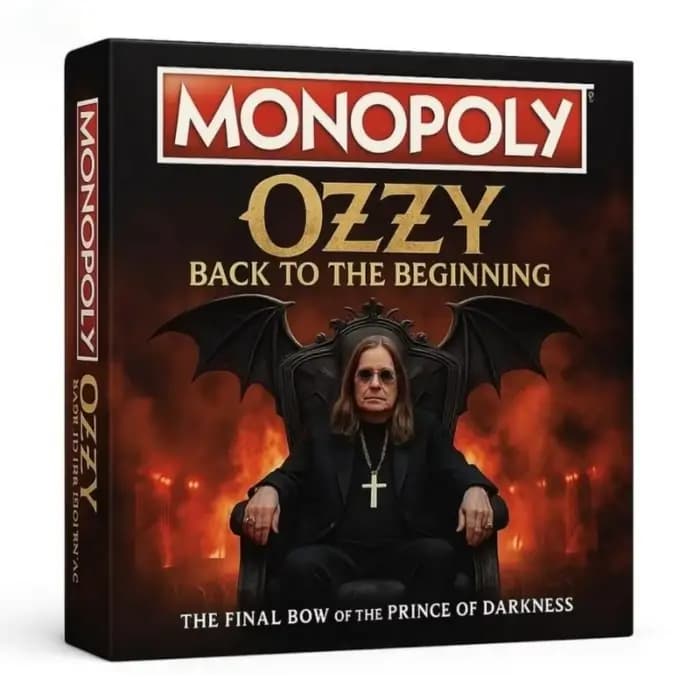 Jeu de société Monopoly sur le thème d'Ozzy Osbourne de qualité supérieure | Objet de collection p
