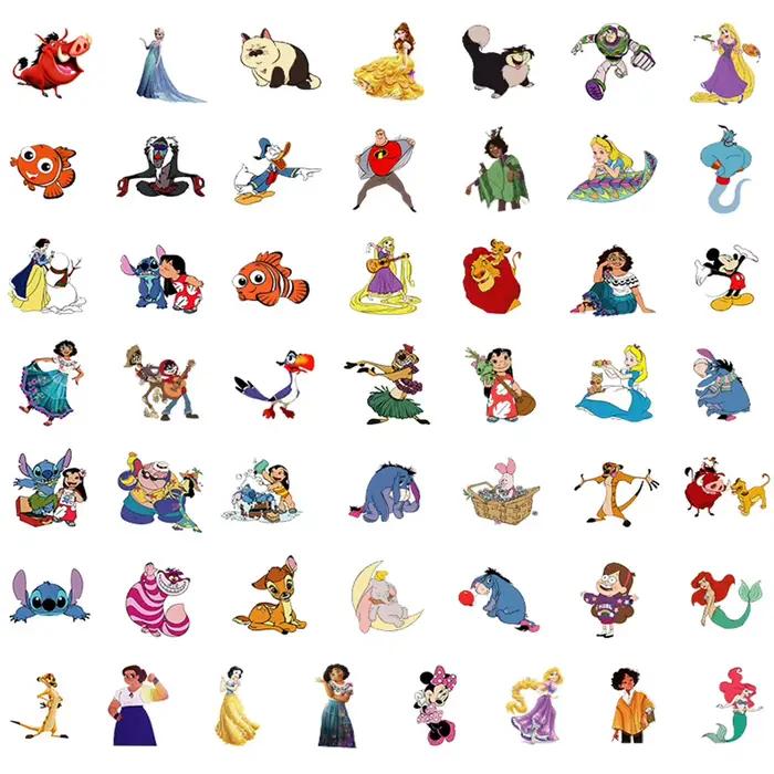 10/30/50/100/200 pièces Disney mignon mélange dessin animé Micky princesse autocollants ordinateur p