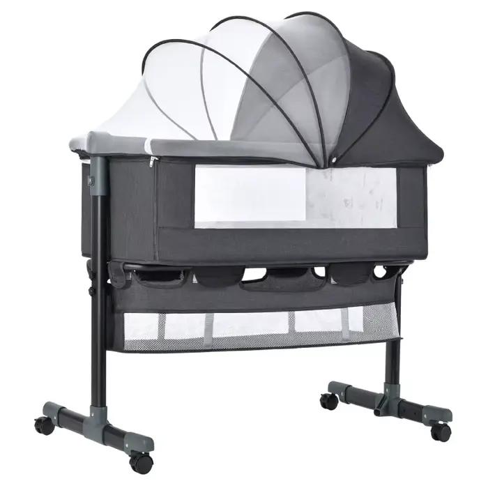 Moustiquaire multifonctionnelle pour berceau de bébé, grand sac de rangement, lit réglable en hauteu