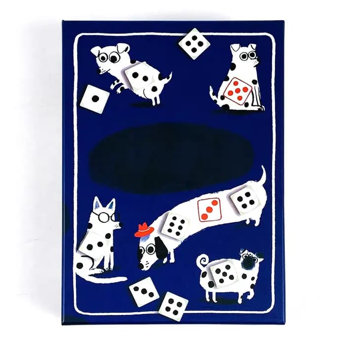 Jeu de cartes-un jeu sur les dés roulants pour augmenter votre chance et le chien, jeu de société, j