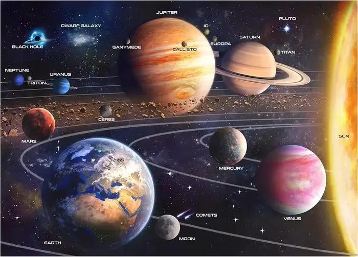 Puzzles sur le thème du système solaire, 1000/500/2000 pièces, jeux familiaux stimulants pour salle