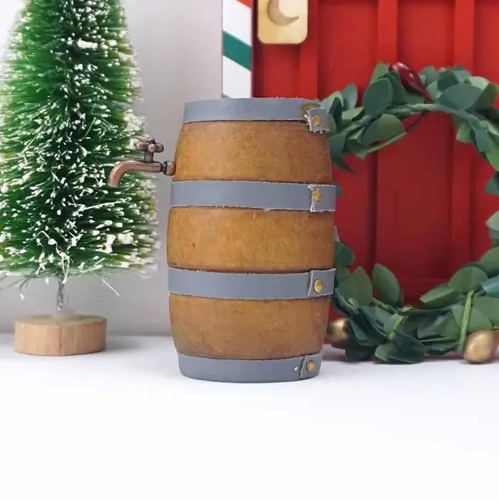 Bouteilles de vin rouge miniatures 1:12 pour maison de poupée, tonneau avec robinet d'eau, modèle de
