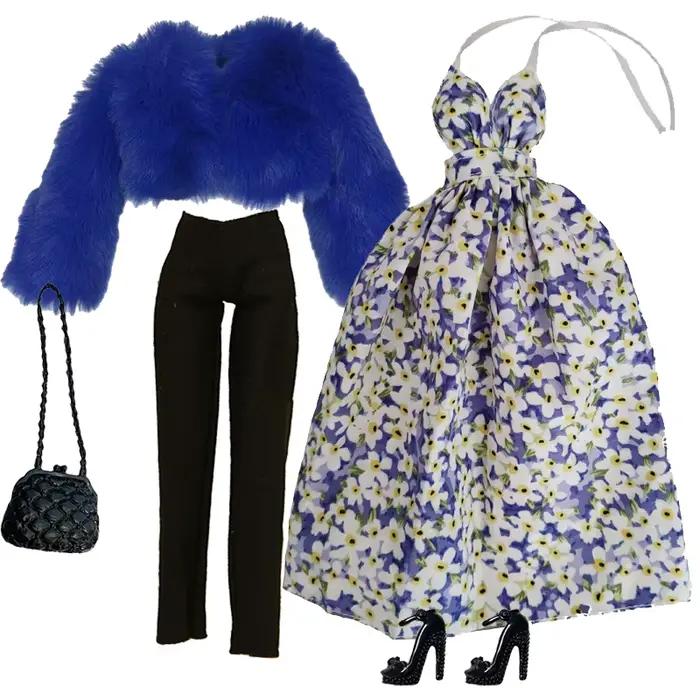 1 ensemble de vêtements de poupée à l'échelle 1/6, ensemble de Styles violets, tenue pour poupée de