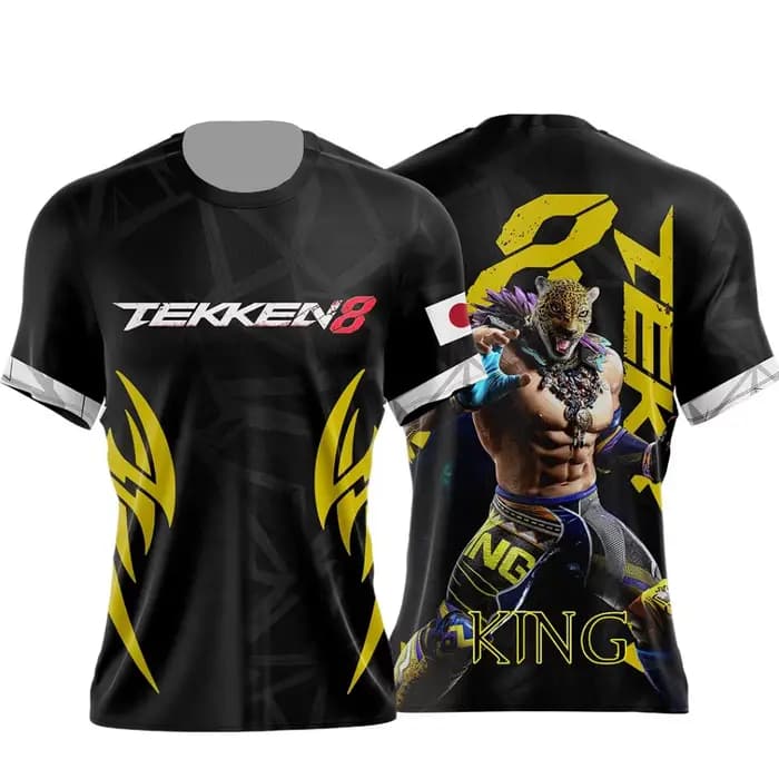 Bandai Tekken 8 Jin Kazama T-shirt 3D à séchage rapide pour hommes, femmes et enfants, t-shirt de sp