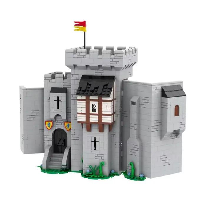 MOC – bloc de construction personnalisé, jouet, Mini château, modèle de chevalier Lion médiéval, ens
