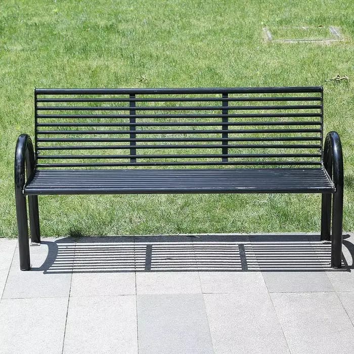 Bancs de patio extérieurs durables avec longues rangées et dossier pour cour communautaire, jardins,