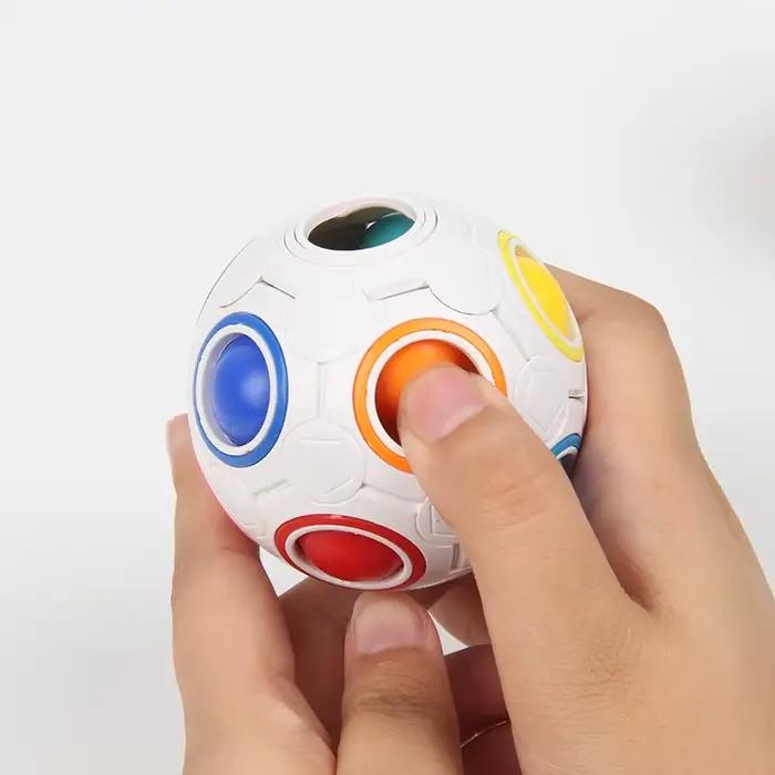Cube anti-Stress magique pour enfants, jouets Puzzle boules arc-en-ciel, jouet éducatif pour enfants
