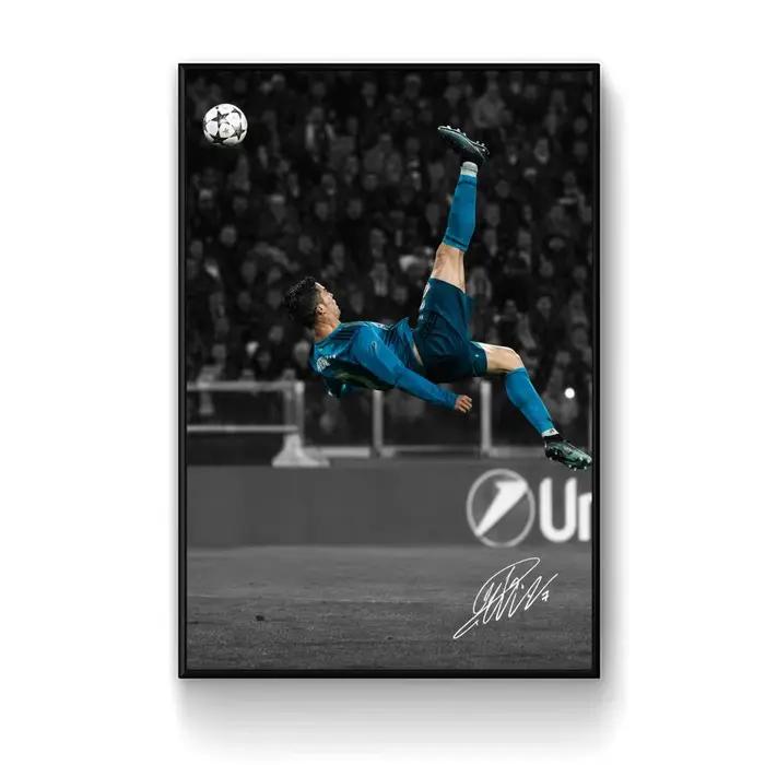 Affiche vintage autocollante en PP sur le thème du football, portrait de joueur de sport, pour salon