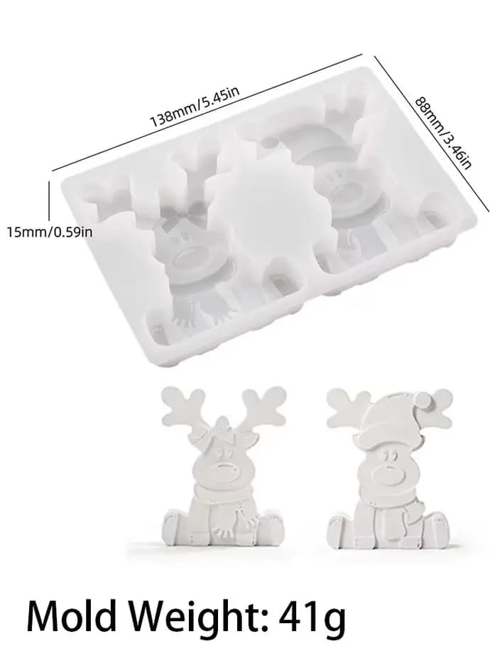 Moule en Silicone de renne 3D, bricolage fait à la main, ornement de noël créatif, moule en plâtre,