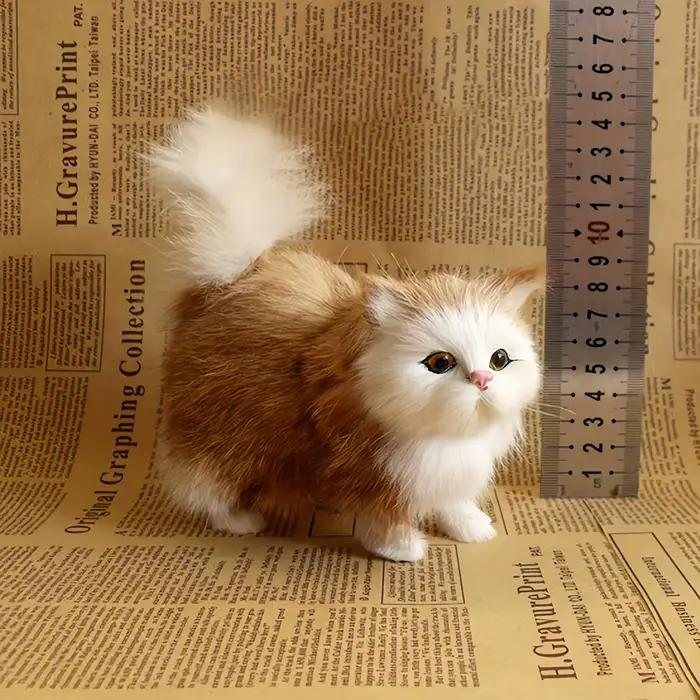Jouets en peluche de chat de Simulation, modèle de chaton en peluche doux, faux chats, animaux réali