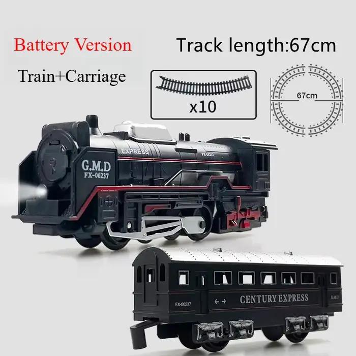 Ensemble de Train de fret électrique classique avec éclairage, tige interactive, modèle de voie ferr