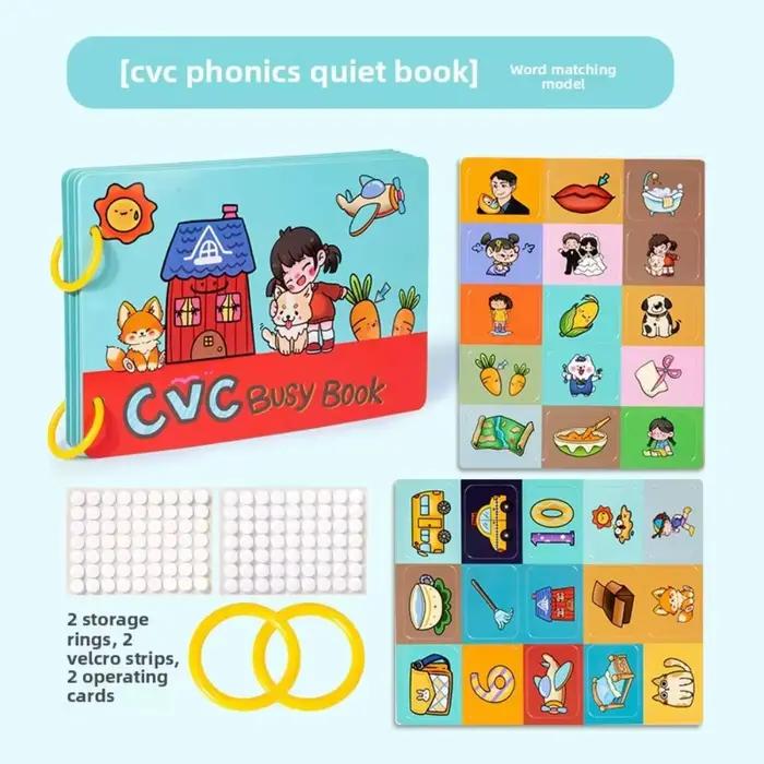 Livre interactif de construction de mots CVC, collage répété, quantité 1-10, Cognition des mots, bri