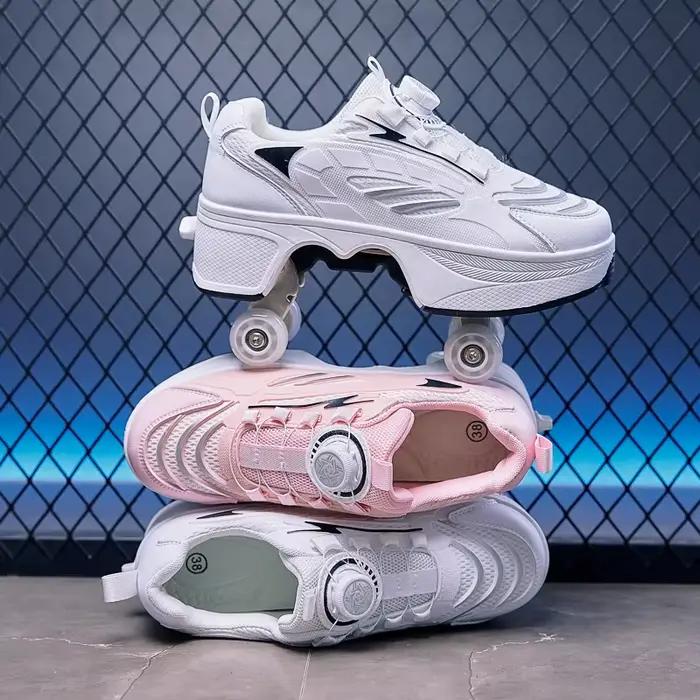Grands patins à roulettes à quatre roues pour enfants, cadeaux 2026, nouveaux patins à roulettes rét