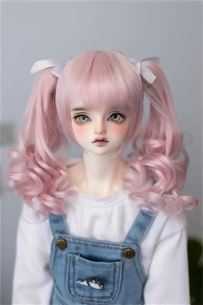 BJD poupée perruque jouets 1/3 1/4 fille haute température soie marron rose doré tigre pince Style D