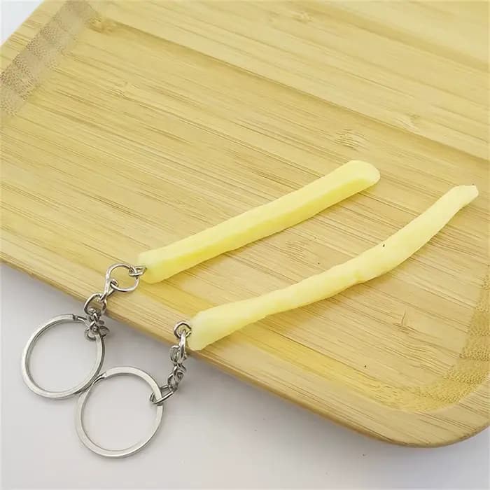 Porte-clés drôle en forme d'aile de poulet frit, Mini pendentif créatif de Simulation de nourriture
