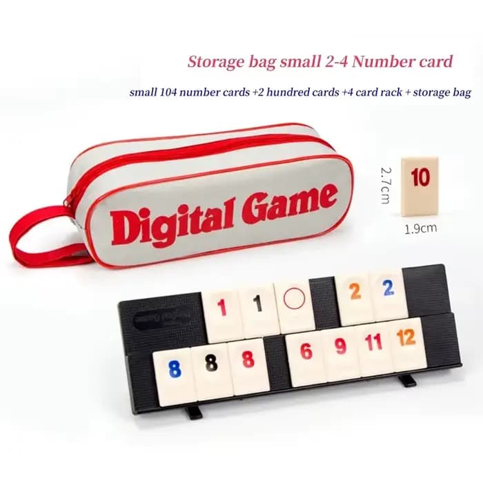 Jeu de cube Rummy avec 4 supports, ensemble de jeu de 106 cube Rummy avec étui portable, ensemble de