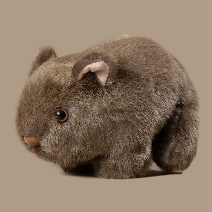 Peluche cochon d'Inde simulé de 18 cm, doux, marron et blanc, animal sauvage debout, petit cadeau po