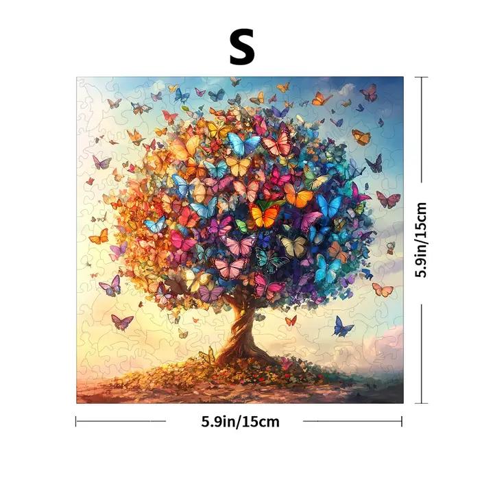 Puzzle en bois pour adultes de qualité supérieure | Superbe œuvre d'art florale et papillon réalis