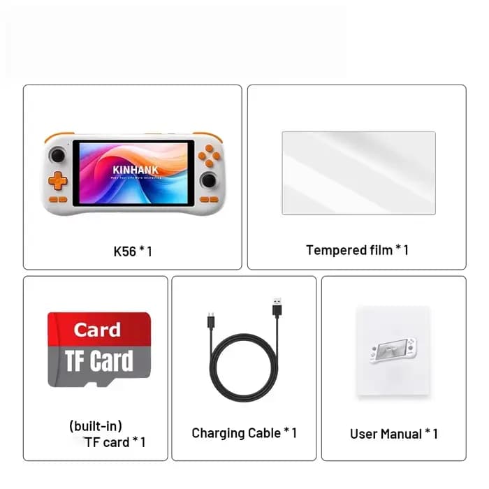 Console de jeu portable KINHANK K56, 5000 mAh, émulateurs pour PS1/PSP/DC/SS, écran tactile 5,5'', W