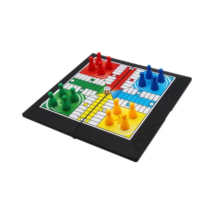 Ludo jeu de société voyage jeu familial avec plateau pliable pour jeux de fête loisirs échecs volant