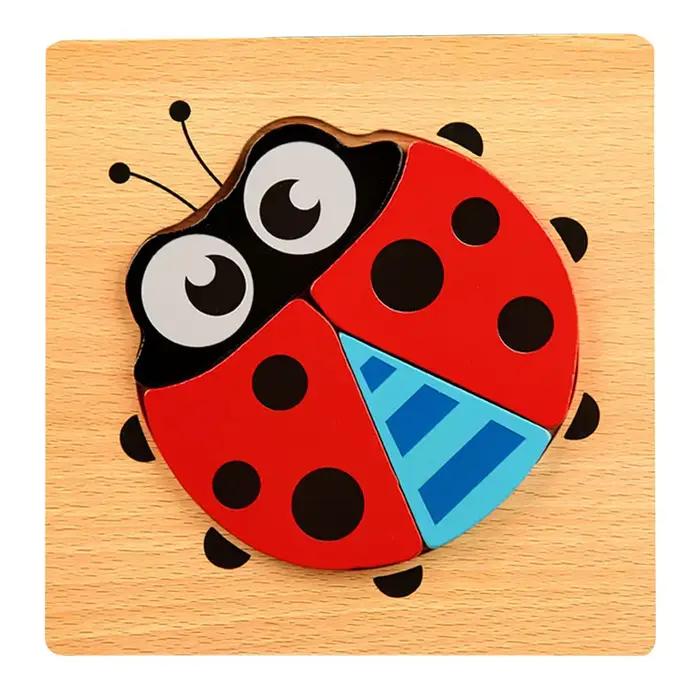 Nouveaux puzzles en bois 3D, série d'animaux mignons et sûrs, puzzles cognitifs d'animaux, puzzles p