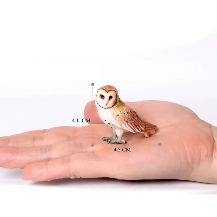 Figurine réaliste en plastique, hibou enneigé, aigle, grange, modèle en plastique, faune, peinte à l