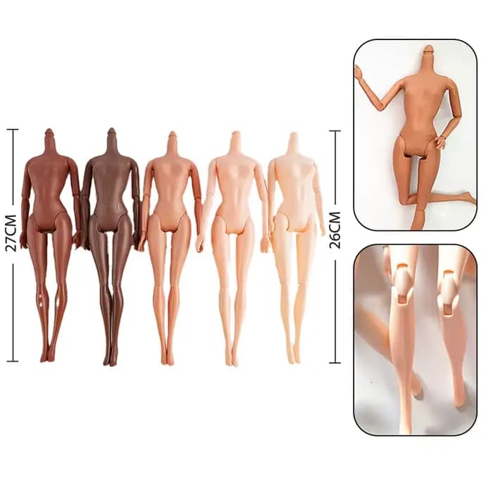 1PC 11 articulations mobiles 26/27cm poupée africaine corps nu marron peau noire poupée corps peau e