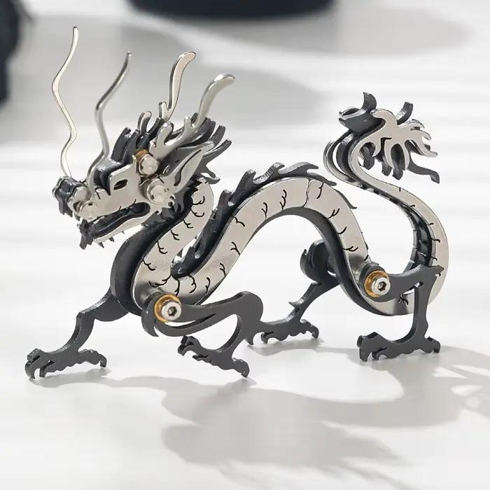 Puzzle 3D en métal MOKR Dragon, jouet éducatif, cadeau de Noël ou d'anniversaire, kit de modélisme à