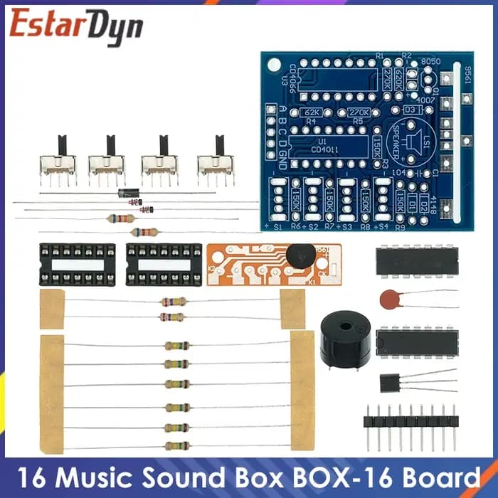 Boîte à musique 16 sons BOX-16, module électronique 16 tons, kit DIY, composants, pièces, kits d'app