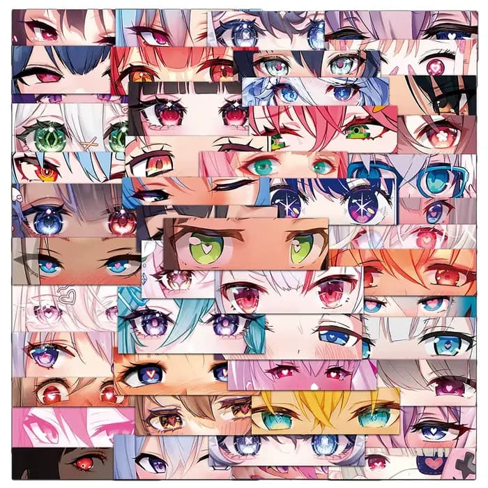 10/30/50 PIÈCES ACGN Autocollants Drôle Dessin Animé Autocollant Anime Personnage Oeil Autocollants