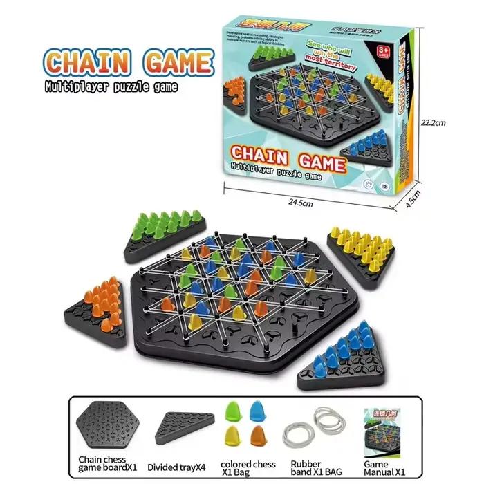 Jeu d'échecs Triangle à chaîne, jeu d'élastique, jeu interactif éducatif, ensemble de combat pour ca