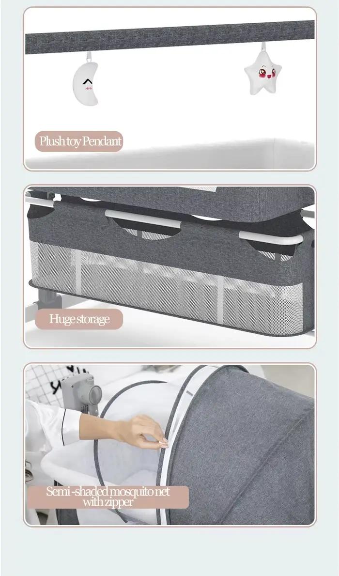 Berceau électrique, berceau et lit bébé pour nouveau-nés, berceau mobile, à bascule, intelligent et