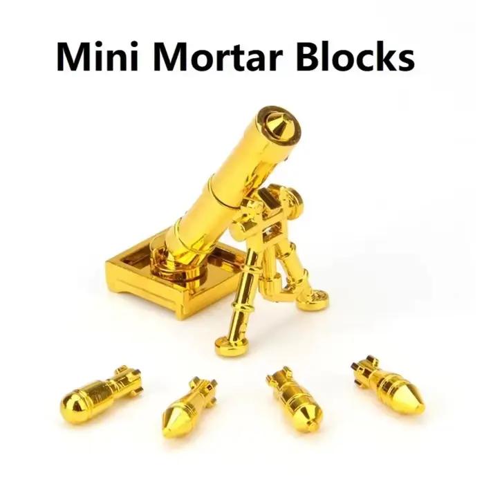 Blocs de construction en galvanoplastie chromé Mr Gold, Mini figurines d'action dorées, jouets
